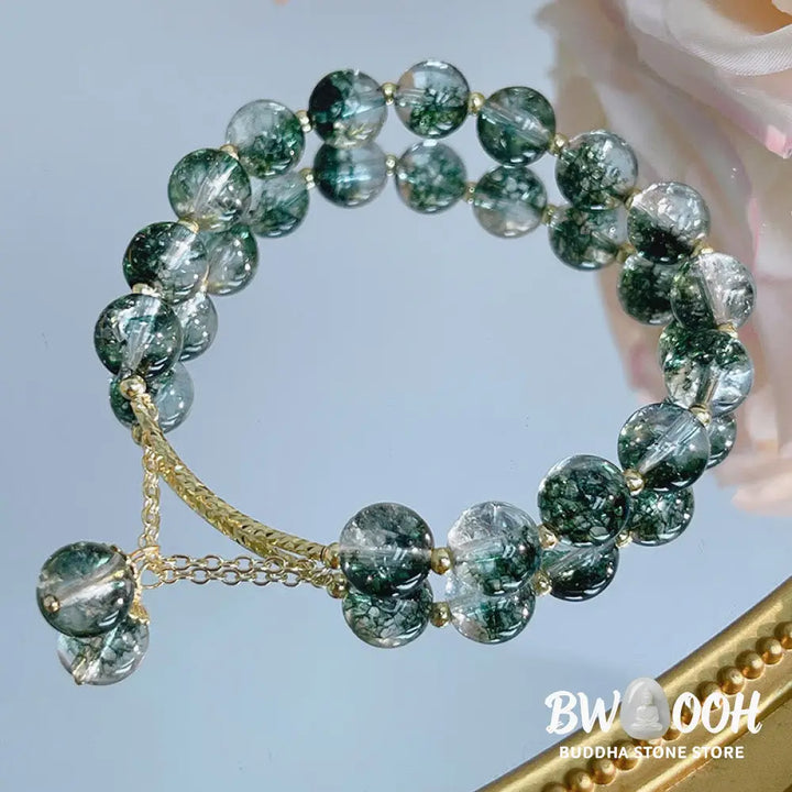 Buddha Stones Green Phantom Crystal Confidence Charm Bracelet - BWOOOH - Bracelet