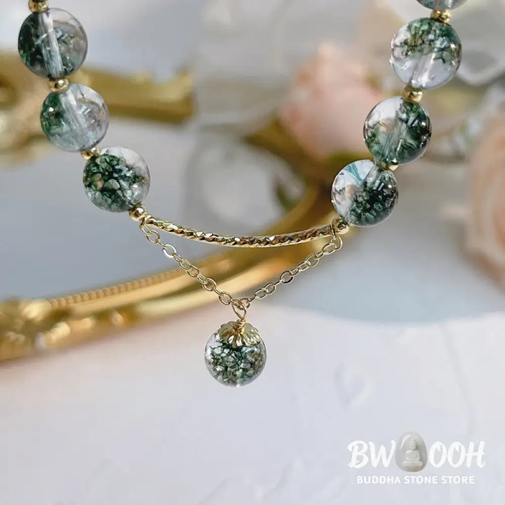 Buddha Stones Green Phantom Crystal Confidence Charm Bracelet - BWOOOH - Bracelet