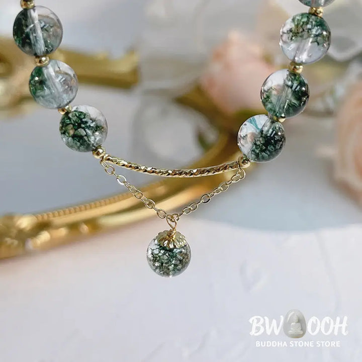 Buddha Stones Green Phantom Crystal Confidence Charm Bracelet - BWOOOH - Bracelet