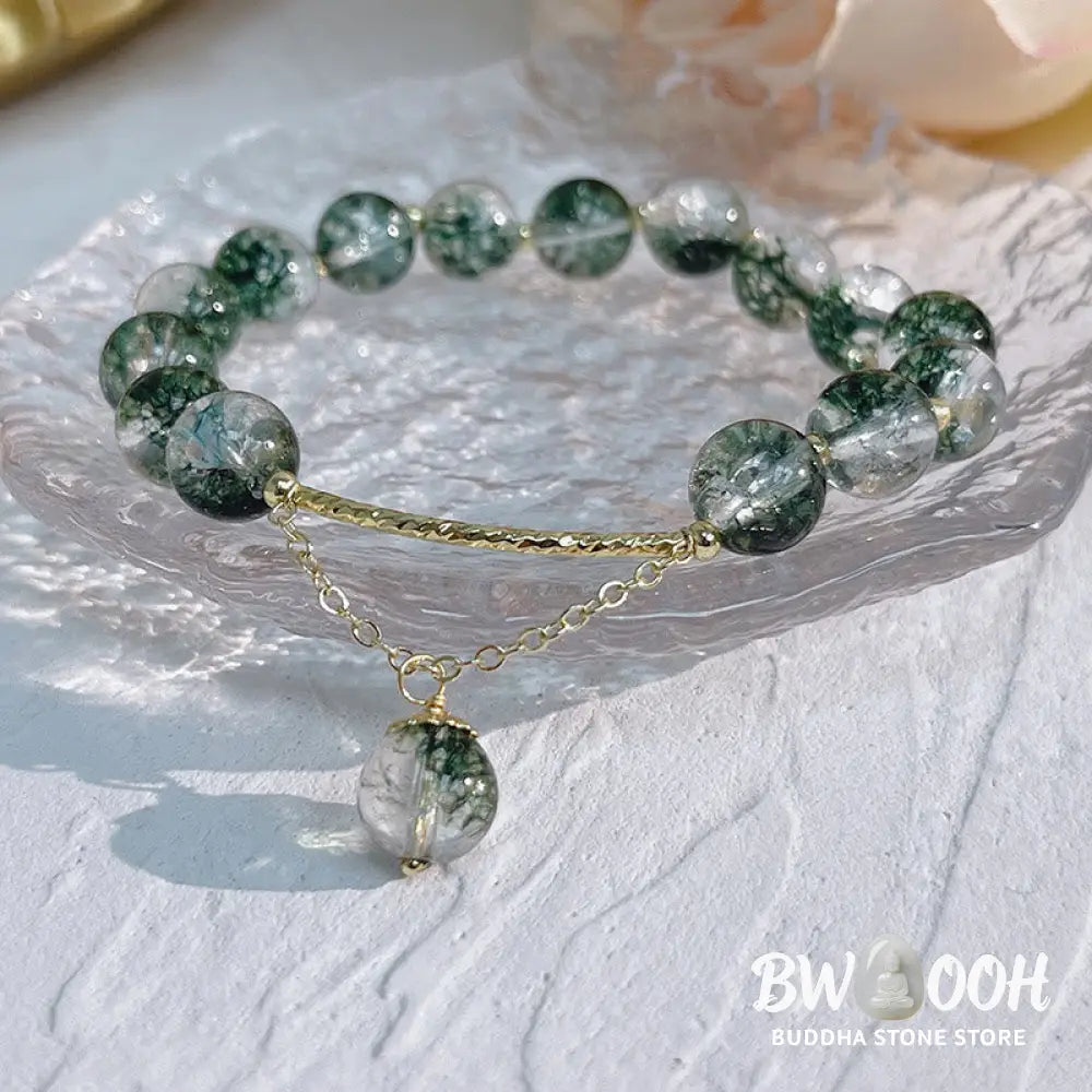 Buddha Stones Green Phantom Crystal Confidence Charm Bracelet - BWOOOH - Bracelet