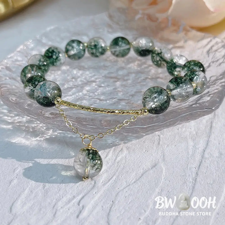 Buddha Stones Green Phantom Crystal Confidence Charm Bracelet - BWOOOH - Bracelet