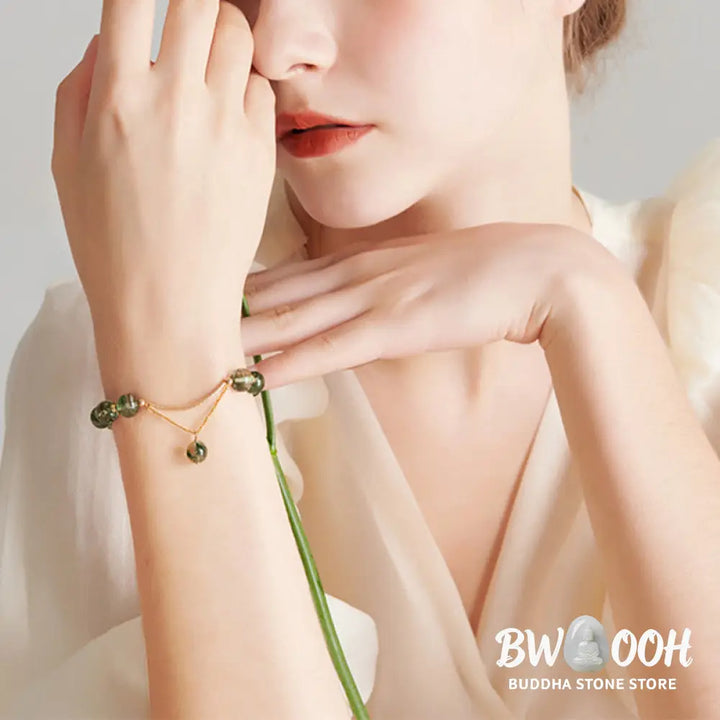 Buddha Stones Green Phantom Crystal Confidence Charm Bracelet - BWOOOH - Bracelet