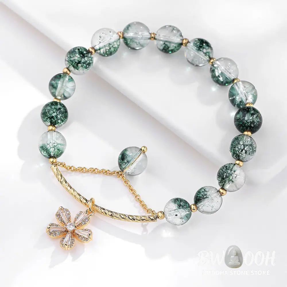 Buddha Stones Green Phantom Crystal Confidence Charm Bracelet - BWOOOH - Bracelet
