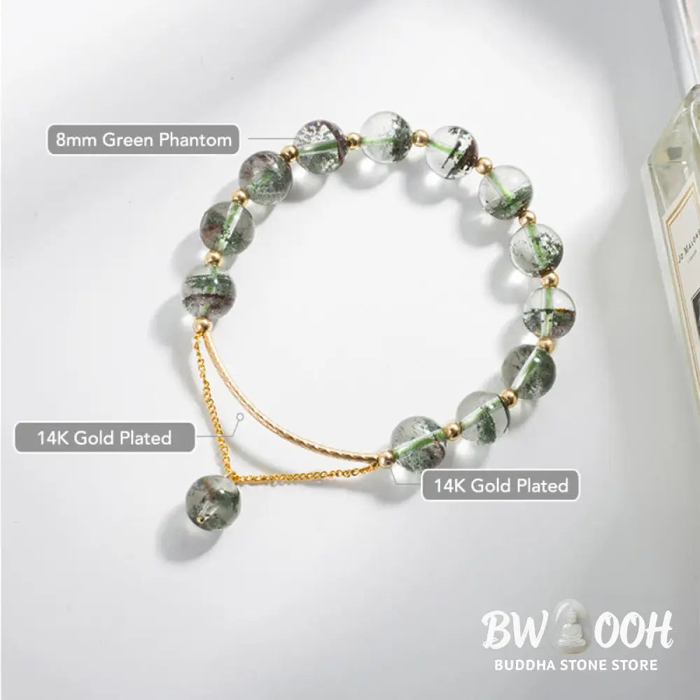 Buddha Stones Green Phantom Crystal Confidence Charm Bracelet - BWOOOH - Bracelet