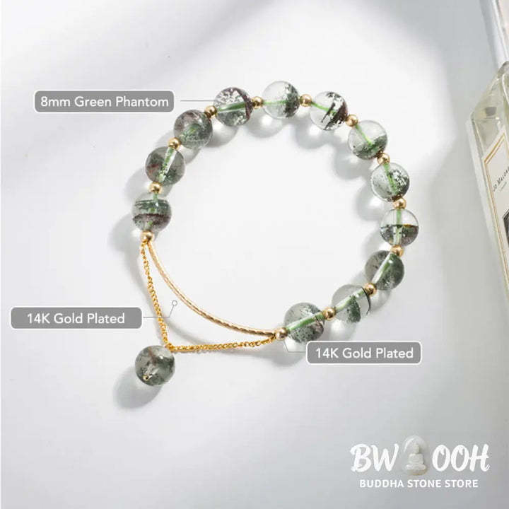 Buddha Stones Green Phantom Crystal Confidence Charm Bracelet - BWOOOH - Bracelet