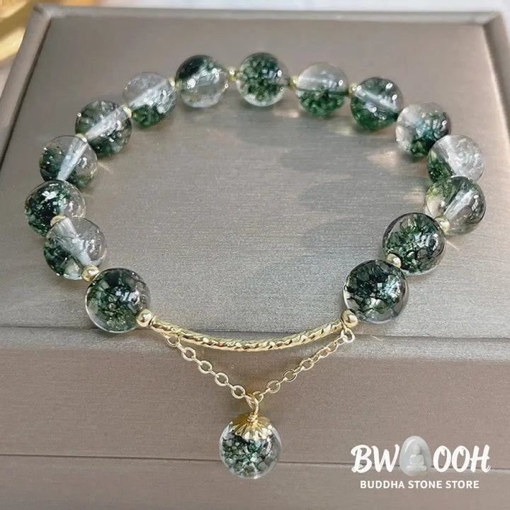 Buddha Stones Green Phantom Crystal Confidence Charm Bracelet - BWOOOH - Bracelet
