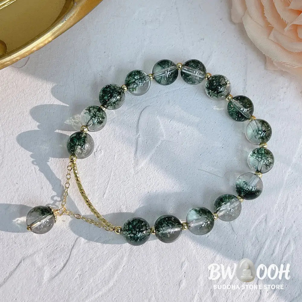 Buddha Stones Green Phantom Crystal Confidence Charm Bracelet - BWOOOH - Bracelet