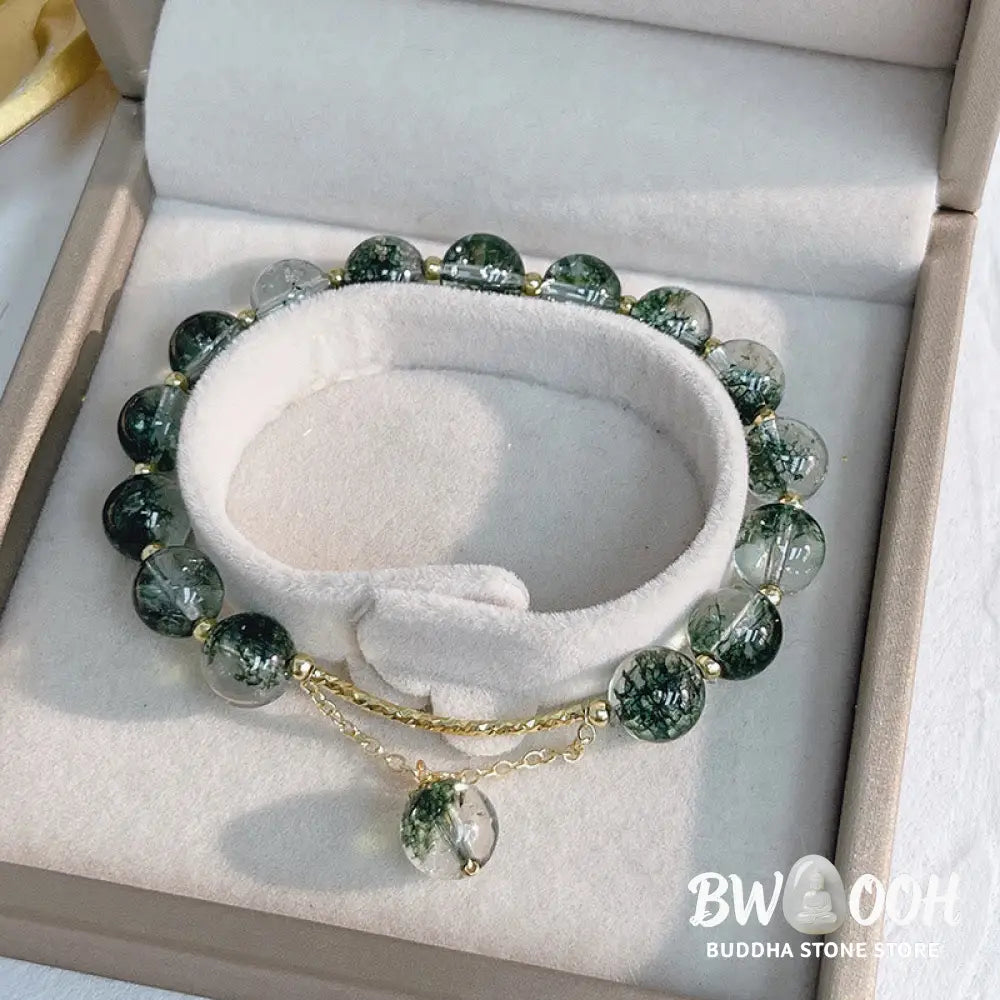Buddha Stones Green Phantom Crystal Confidence Charm Bracelet - BWOOOH - Bracelet