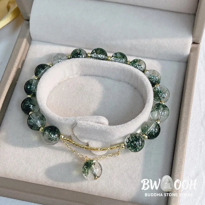 Buddha Stones Green Phantom Crystal Confidence Charm Bracelet - BWOOOH - Bracelet
