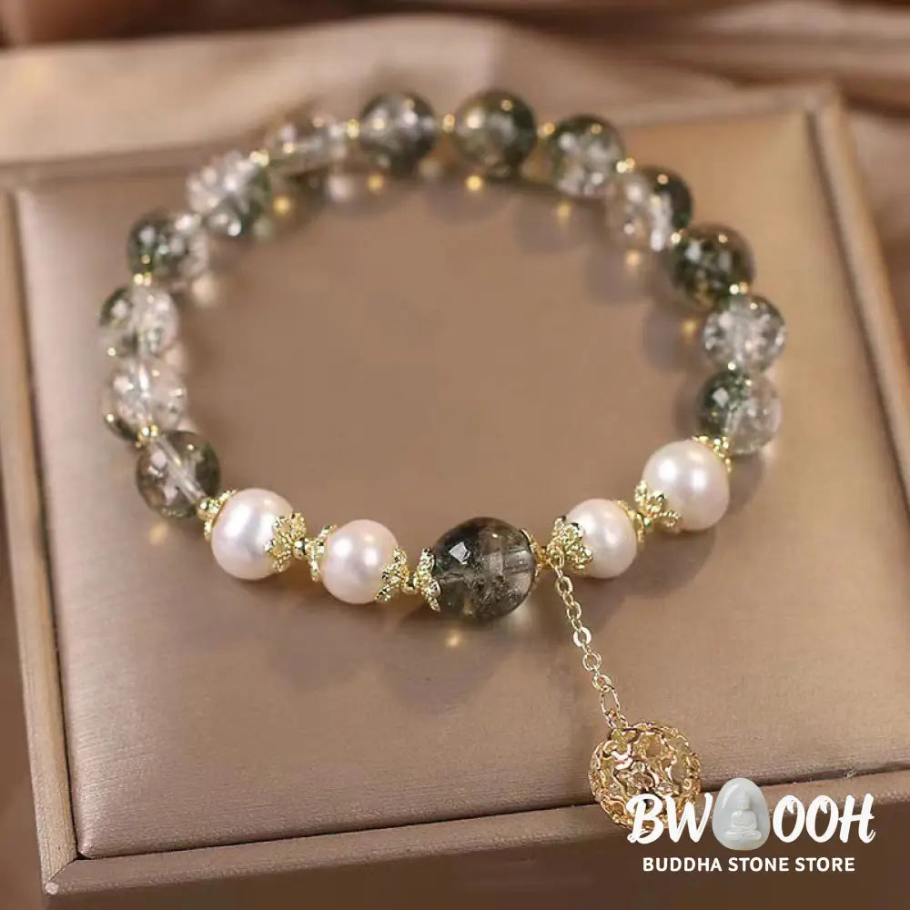 Buddha Stones Green Phantom Pearl Self-acceptance Charm Bracelet - BWOOOH - Green Phantom - Bracelet