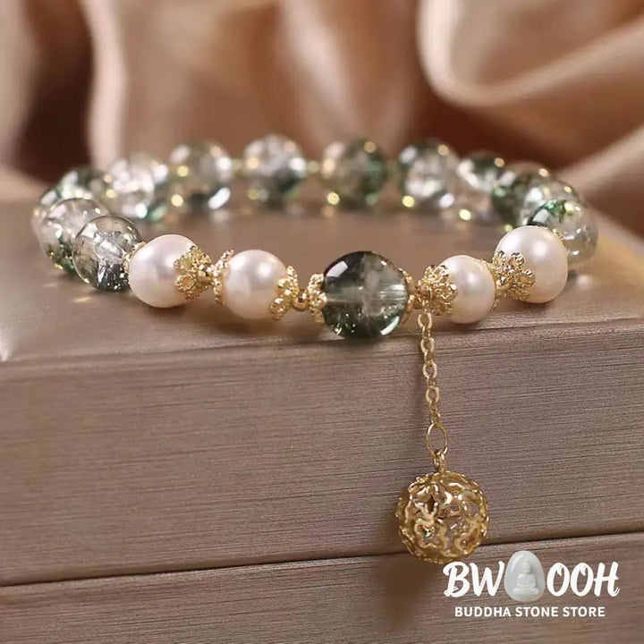 Buddha Stones Green Phantom Pearl Self-acceptance Charm Bracelet - BWOOOH - Green Phantom - Bracelet