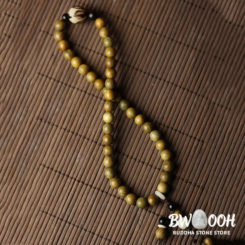 BWOOOH Green Sandalwood Bodhi Seed Lotus Soothing Double Wrap Bracelet - Green Sandalwood(Cure♥Positive)