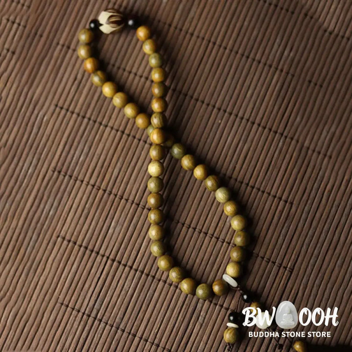 BWOOOH Green Sandalwood Bodhi Seed Lotus Soothing Double Wrap Bracelet - Green Sandalwood(Cure♥Positive)
