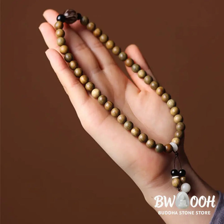 BWOOOH Green Sandalwood Bodhi Seed Lotus Soothing Double Wrap Bracelet - Green Sandalwood(Cure♥Positive)