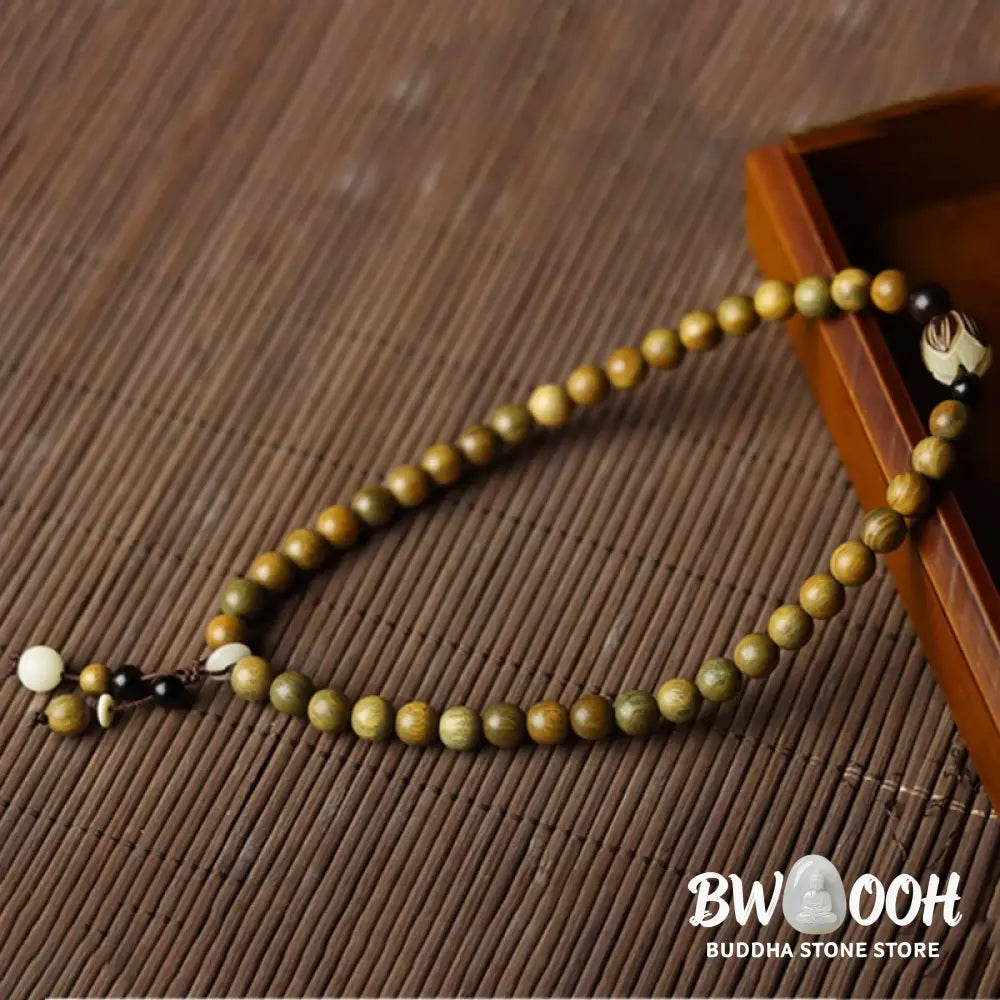 BWOOOH Green Sandalwood Bodhi Seed Lotus Soothing Double Wrap Bracelet - Green Sandalwood(Cure♥Positive)