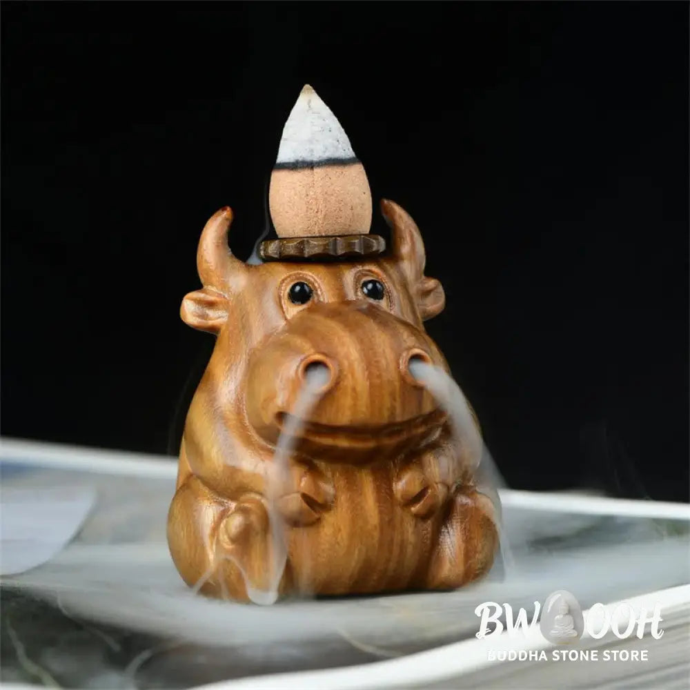 BWOOOH Green Sandalwood Cute Calf Pattern Meditation Backflow Incense Burner Decoration - Green Sandalwood Calf