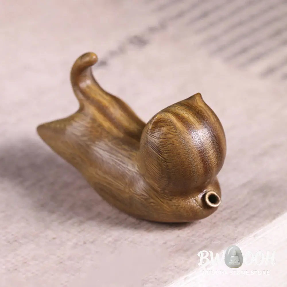 BWOOOH handcrafted incense burner - Green Sandalwood Cute Cat Pattern S