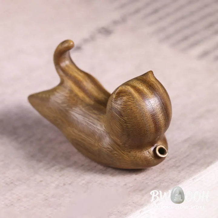 BWOOOH handcrafted incense burner - Green Sandalwood Cute Cat Pattern S