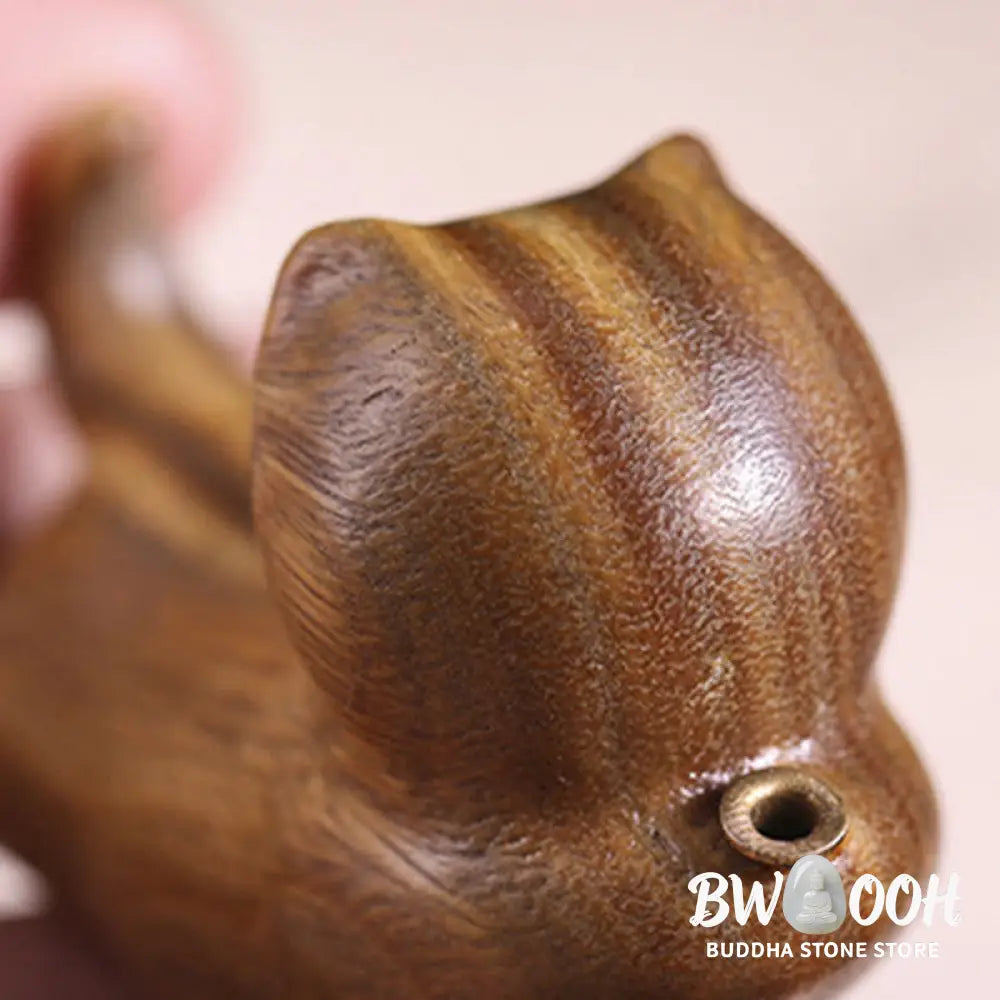 BWOOOH handcrafted incense burner - Green Sandalwood Cute Cat Pattern S