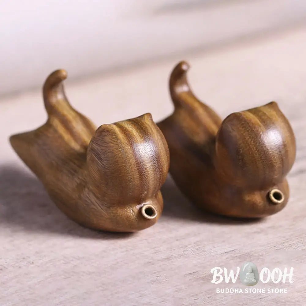BWOOOH handcrafted incense burner - Green Sandalwood Cute Cat Pattern S