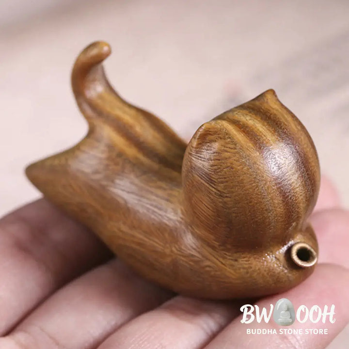 BWOOOH handcrafted incense burner - Green Sandalwood Cute Cat Pattern S
