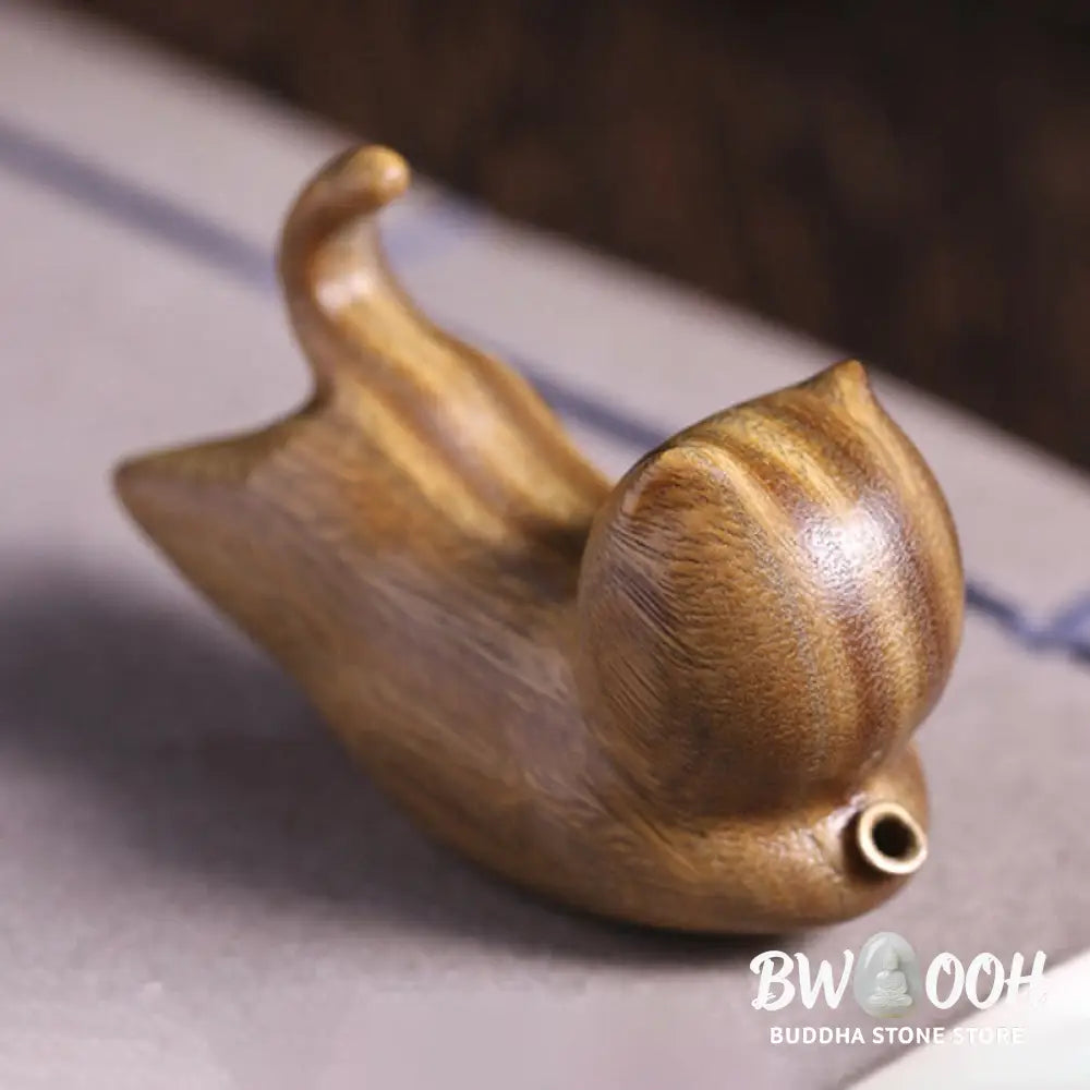 BWOOOH handcrafted incense burner - Green Sandalwood Cute Cat Pattern S