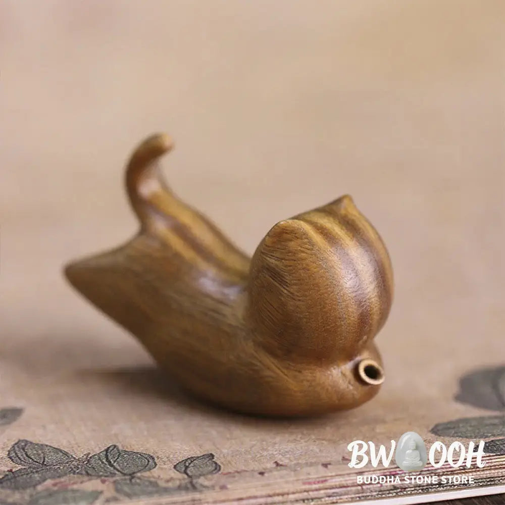 BWOOOH handcrafted incense burner - Green Sandalwood Cute Cat Pattern S