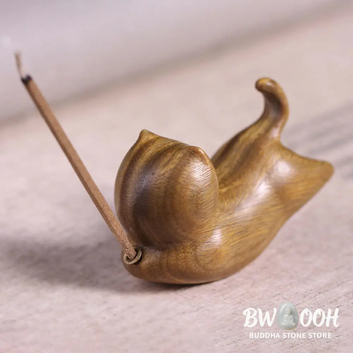BWOOOH handcrafted incense burner - Green Sandalwood Cute Cat Pattern S