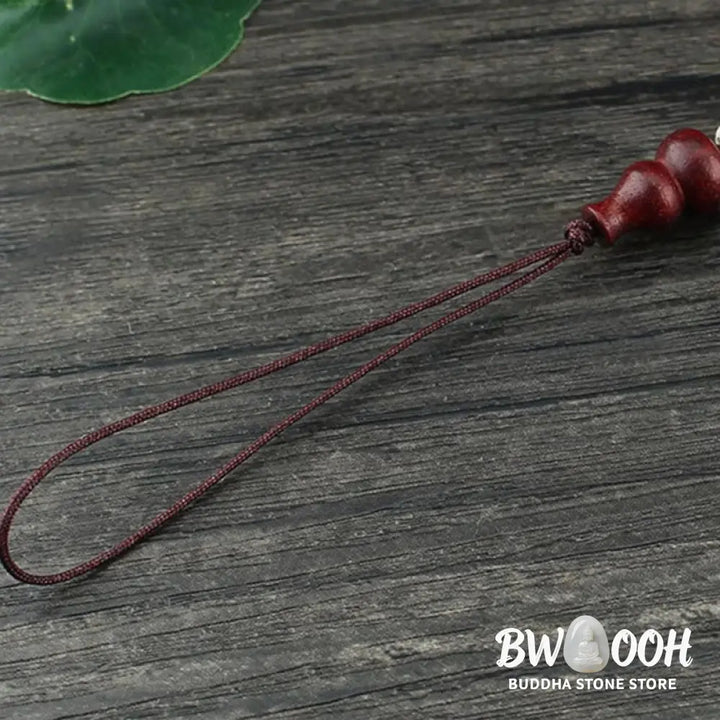 Buddha Stones Green Sandalwood Ebony Wood Gourd Seven Layer Pagoda Positive Phone Hanging Decoration - Phone Hanging