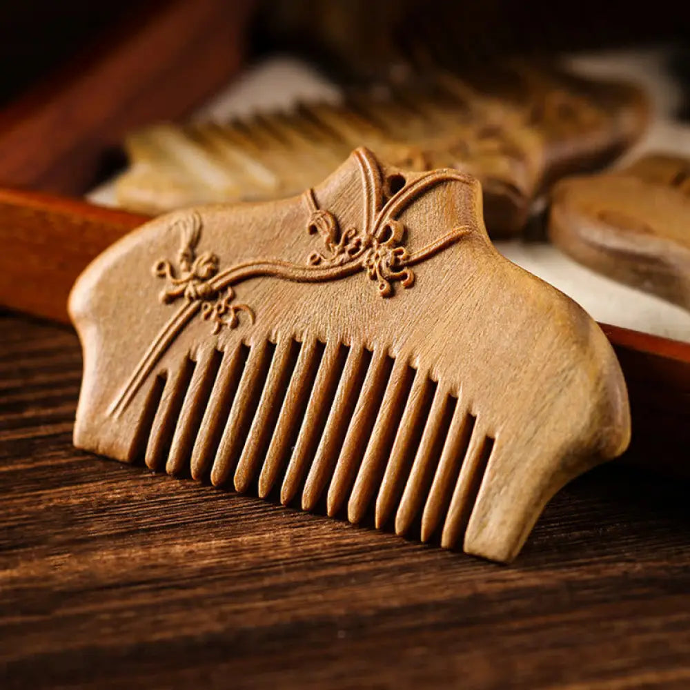 BWOOOH Green Sandalwood Flower Pattern Engraved Soothing 