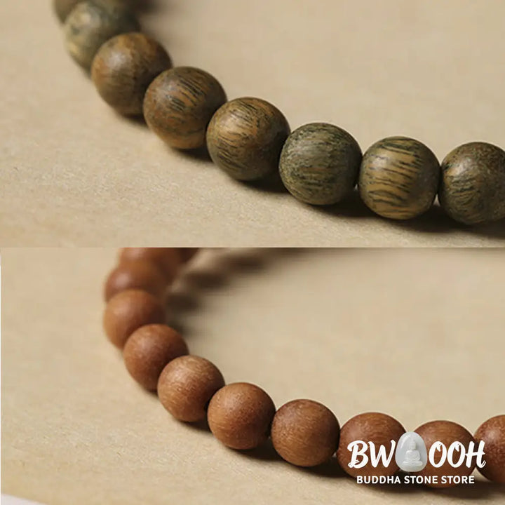Buddha Stones Green Sandalwood Gold Sandalwood Cute Rabbit Positive Bracelet - BWOOOH - Bracelet