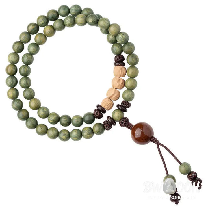 Buddha Stones Green Sandalwood Positive Peace Bracelet - BWOOOH - Bracelet