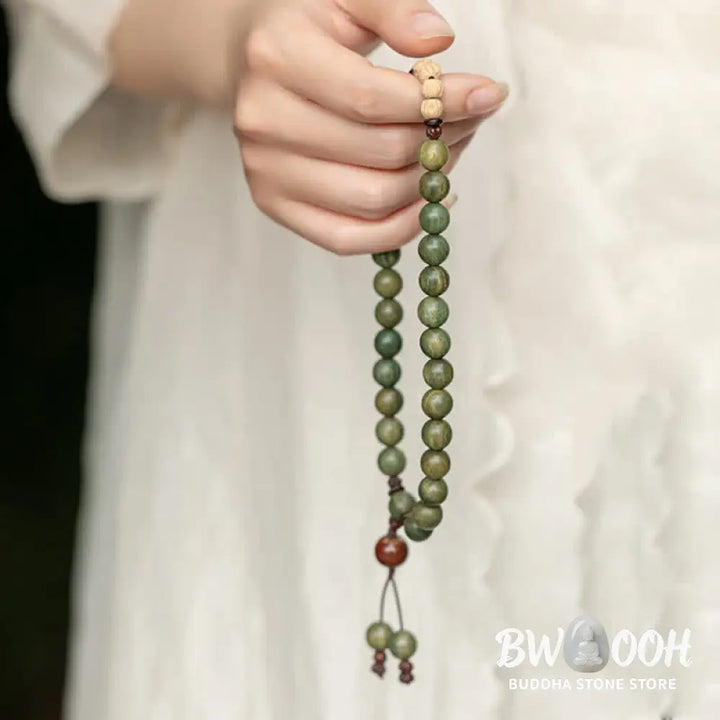 Buddha Stones Green Sandalwood Positive Peace Bracelet - BWOOOH - Bracelet
