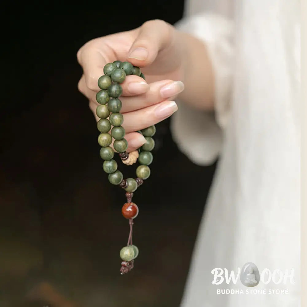 Buddha Stones Green Sandalwood Positive Peace Bracelet - BWOOOH - Bracelet