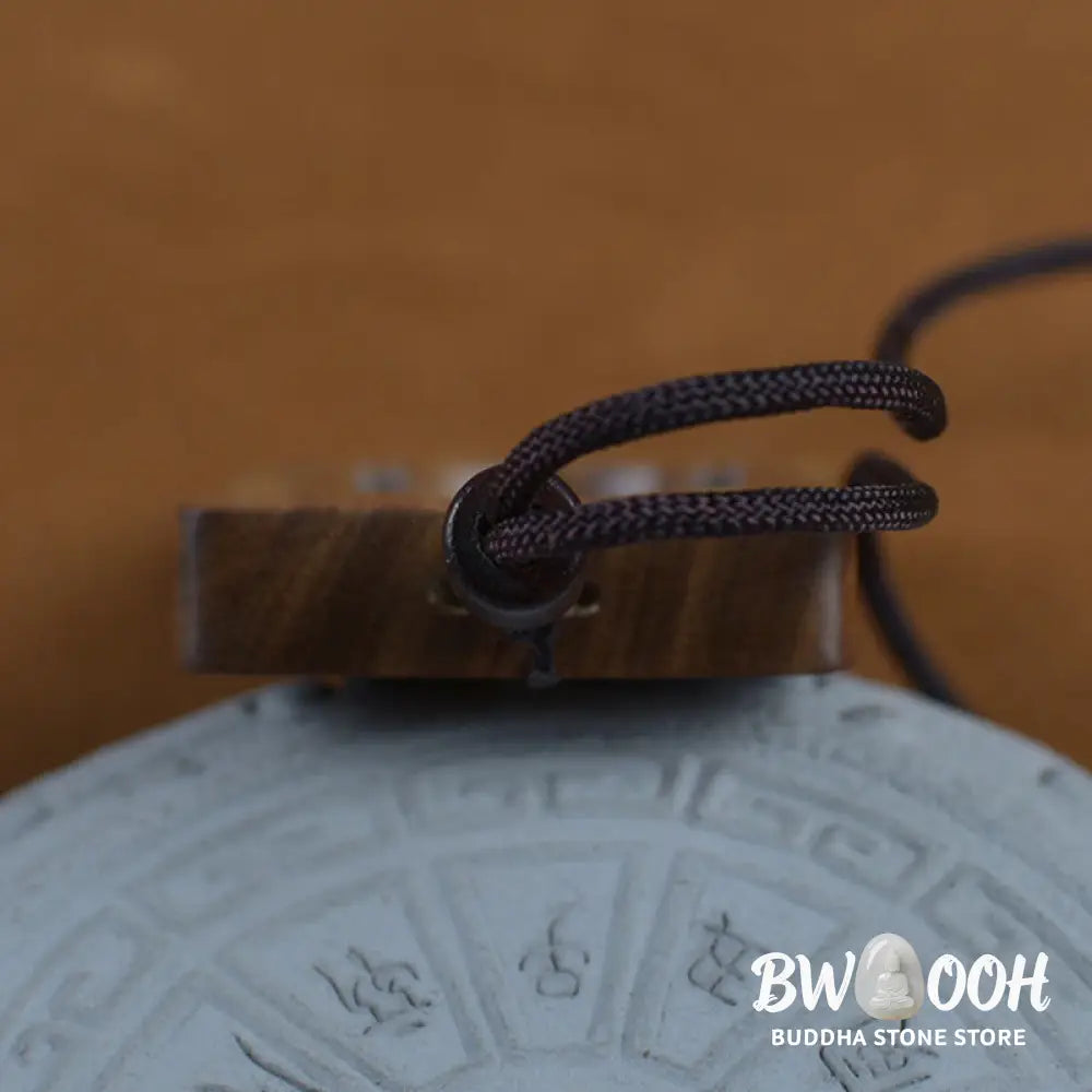 Buddha Stones Green Sandalwood Buddha Symbol Positive Necklace Pendant - BWOOOH - Green Sandalwood - Necklaces &amp;