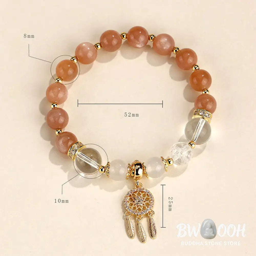 Buddha Stones Green Strawberry Quartz Amethyst Crystal Dreamcatcher Healing Bracelet - BWOOOH - Bracelet