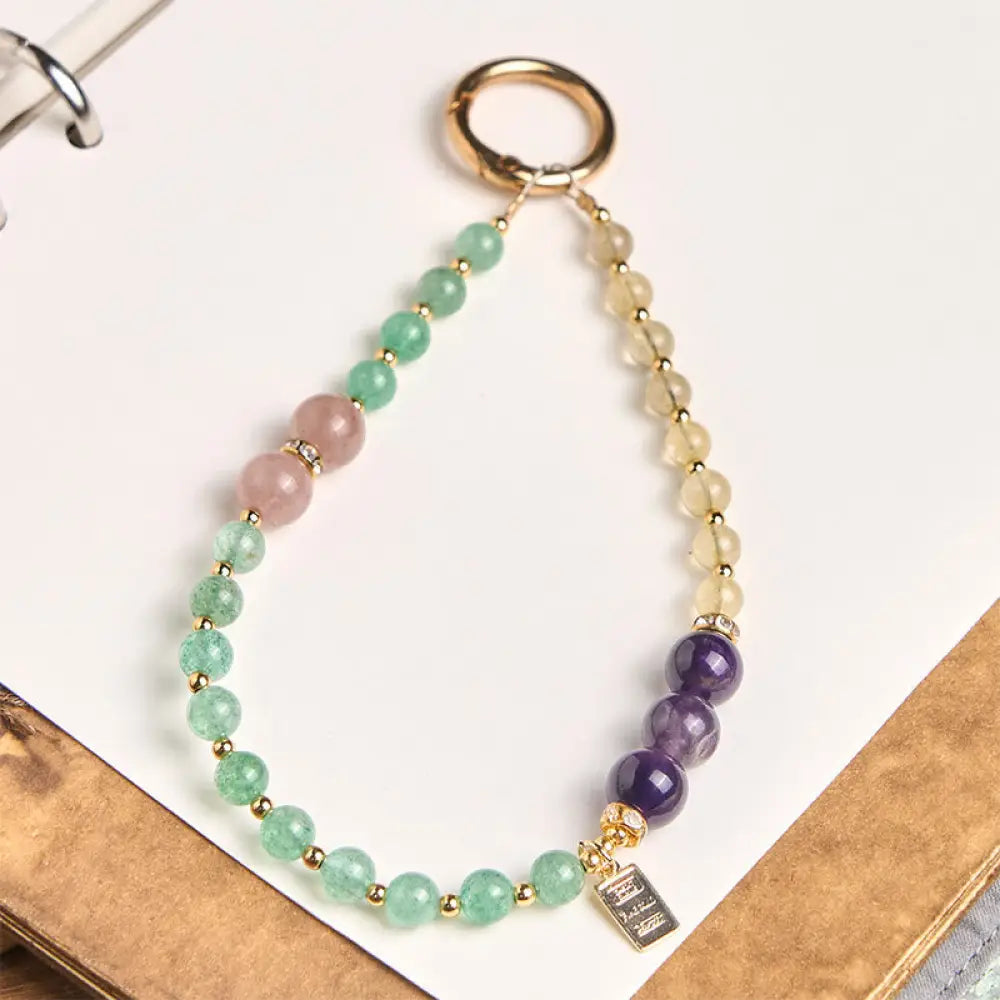 BWOOOH Green Strawberry Quartz Citrine Queen Charm Calm K