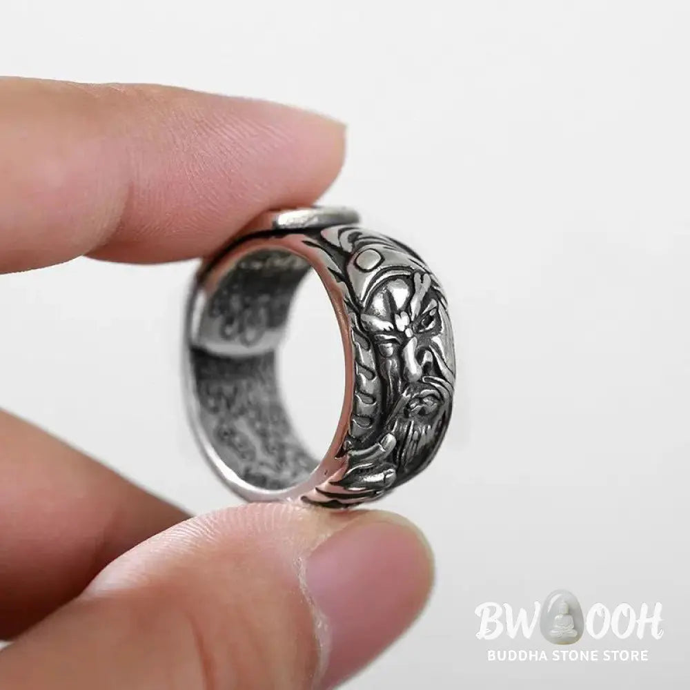 Buddha Stones Guan Gong Auspicious Clouds Amulet Wealth Ring - BWOOOH - Guan Gong(Justice♥Wealth) - Ring