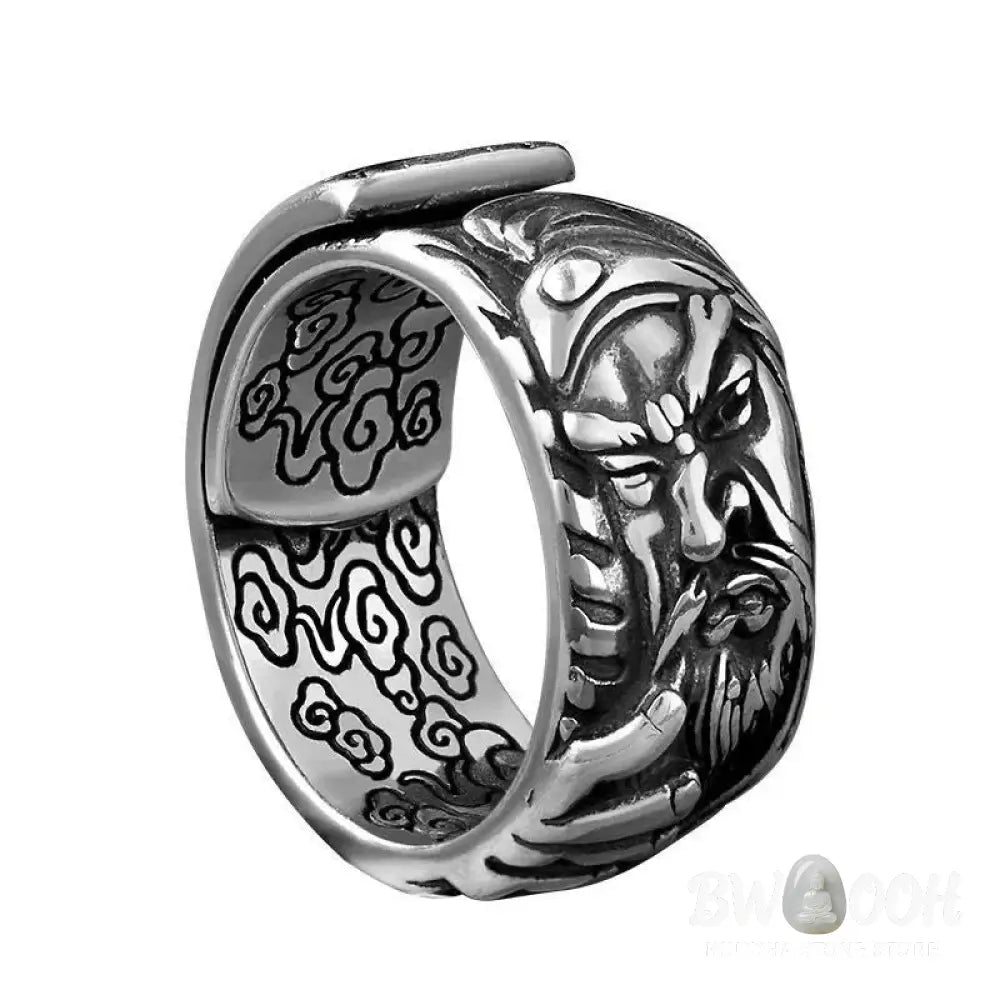 Buddha Stones Guan Gong Auspicious Clouds Amulet Wealth Ring - BWOOOH - Guan Gong(Justice♥Wealth) - Ring