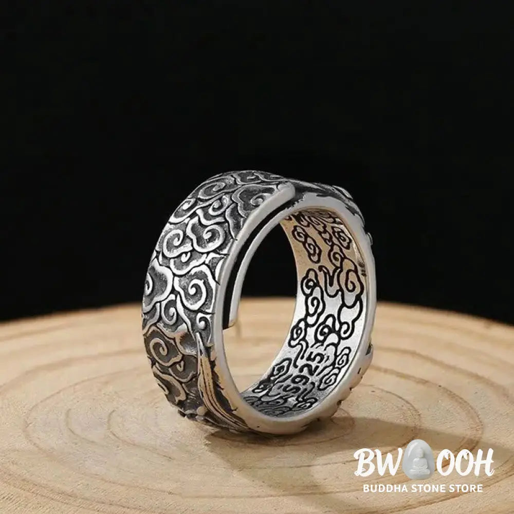 Buddha Stones Guan Gong Auspicious Clouds Amulet Wealth Ring - BWOOOH - Guan Gong(Justice♥Wealth) - Ring