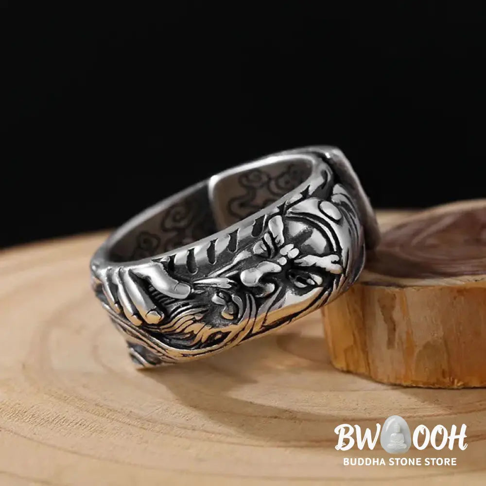 Buddha Stones Guan Gong Auspicious Clouds Amulet Wealth Ring - BWOOOH - Guan Gong(Justice♥Wealth) - Ring