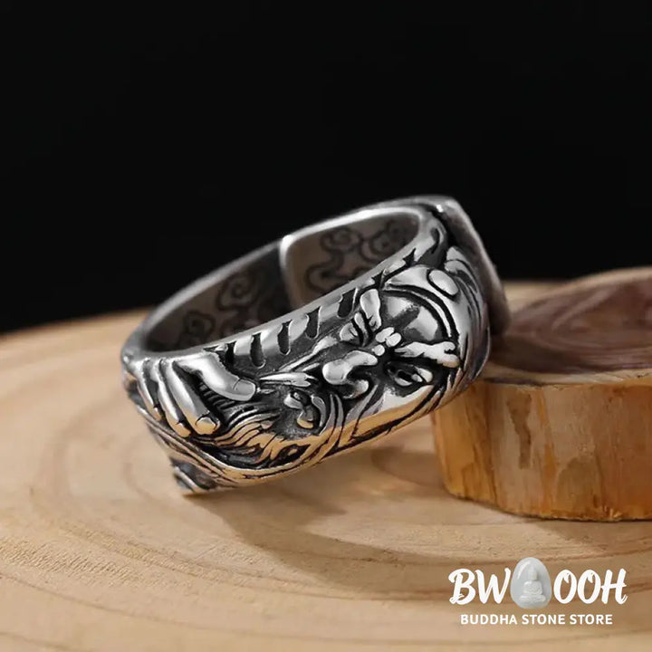 Buddha Stones Guan Gong Auspicious Clouds Amulet Wealth Ring - BWOOOH - Guan Gong(Justice♥Wealth) - Ring