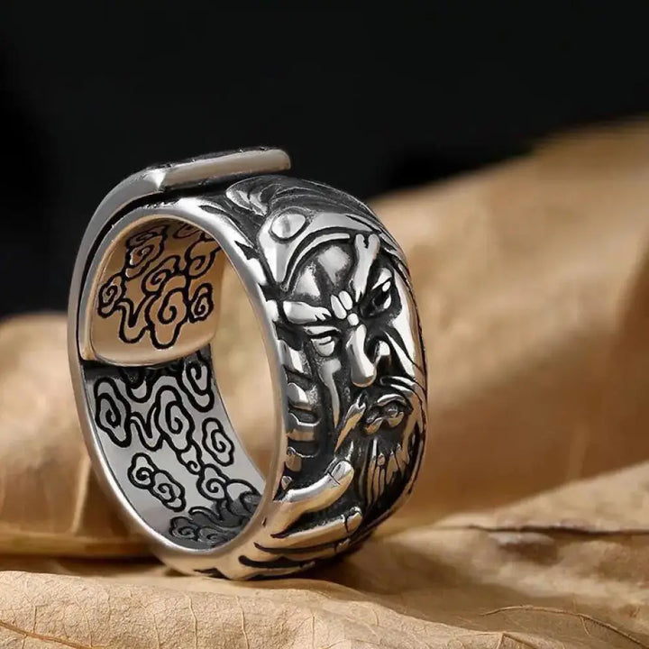 BWOOOH Guan Gong Auspicious Clouds Amulet Wealth Ring — natural stone crystal healing bracelet for spiritual healing and m...