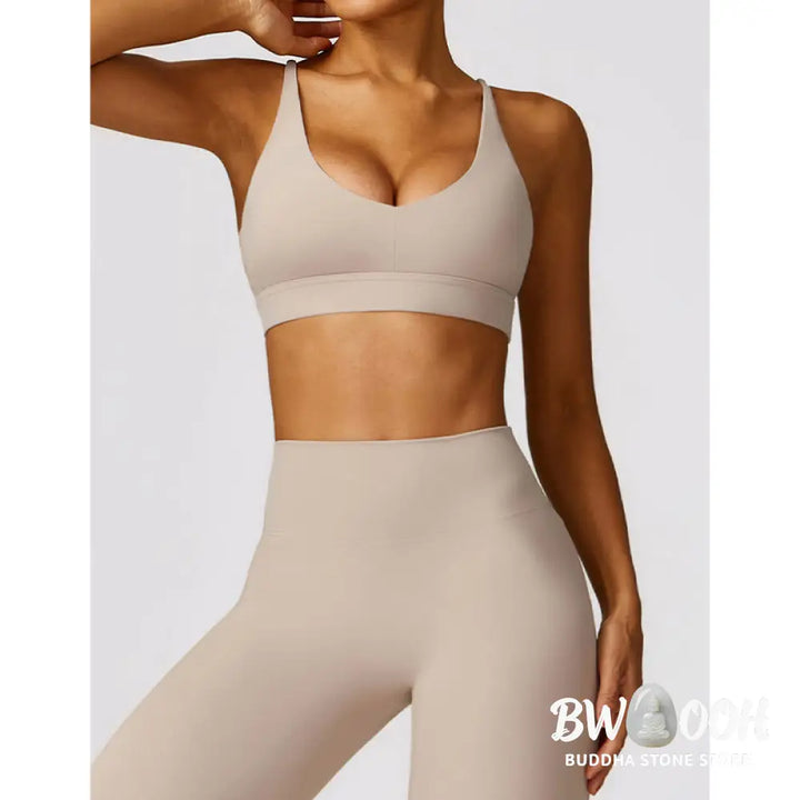 BWOOOH lotus print yoga pants - Gym Sports Yoga Backless Bra Crop Tank T