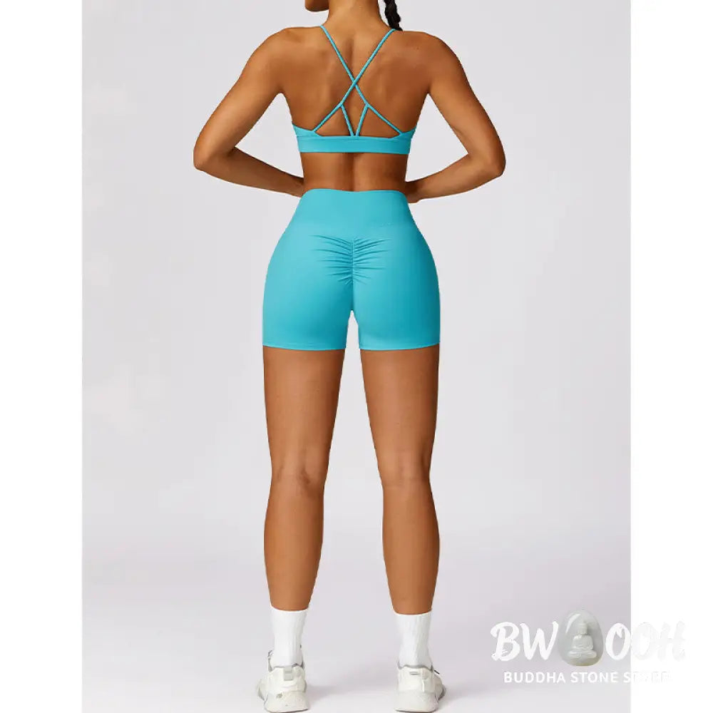 BWOOOH lotus print yoga pants - Gym Sports Yoga Backless Bra Crop Tank T