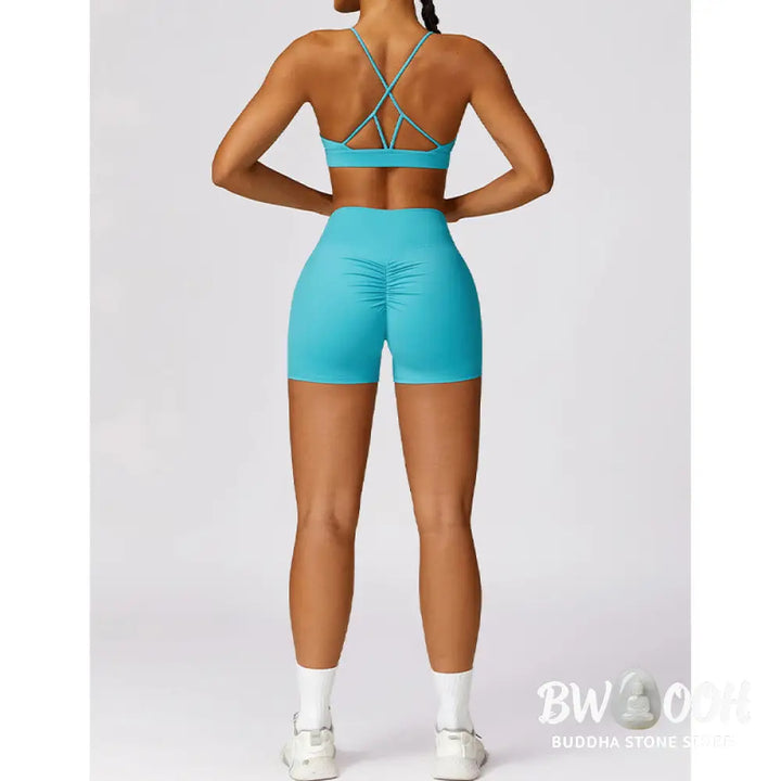 BWOOOH lotus print yoga pants - Gym Sports Yoga Backless Bra Crop Tank T