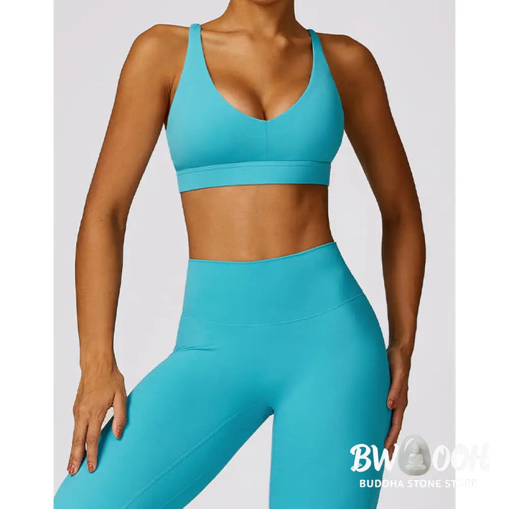 BWOOOH lotus print yoga pants - Gym Sports Yoga Backless Bra Crop Tank T