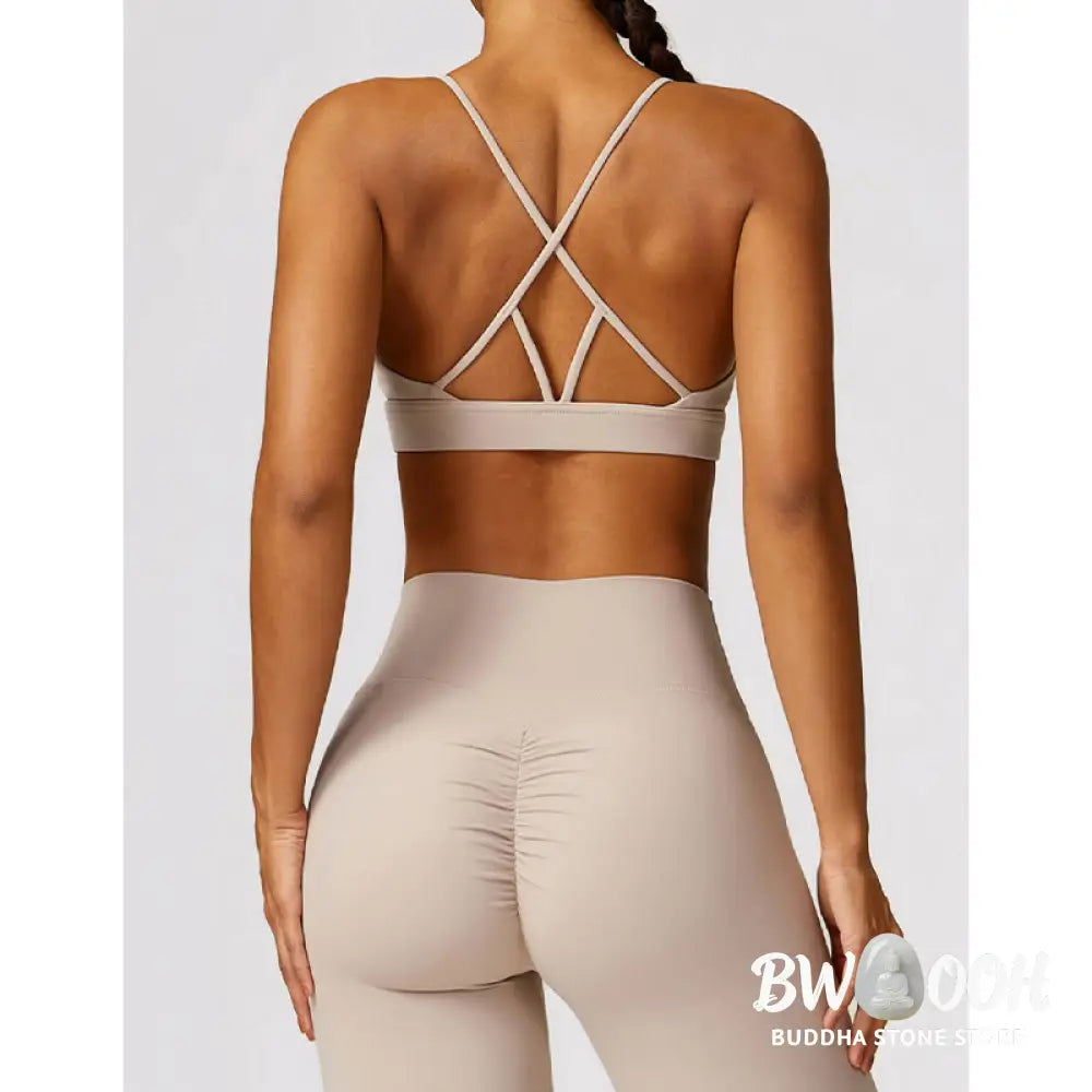 BWOOOH lotus print yoga pants - Gym Sports Yoga Backless Bra Crop Tank T