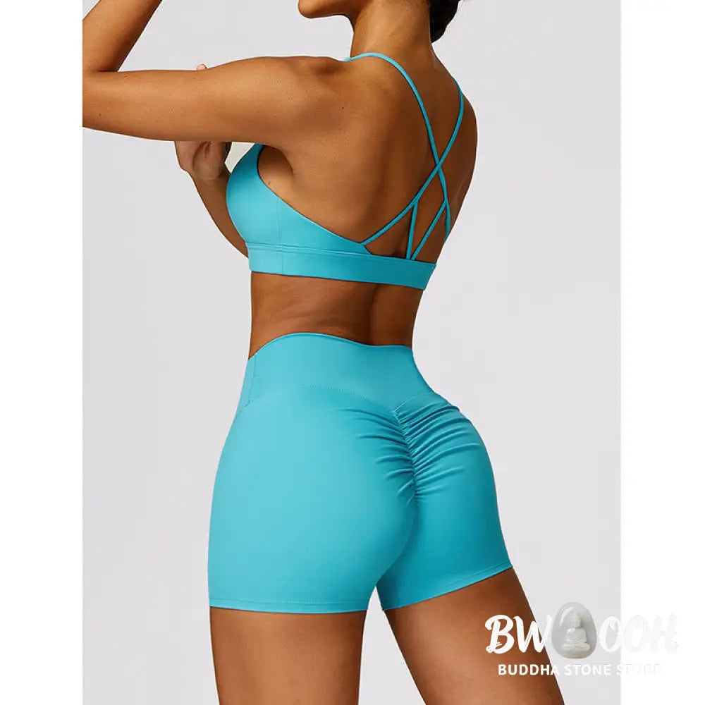BWOOOH lotus print yoga pants - Gym Sports Yoga Backless Bra Crop Tank T