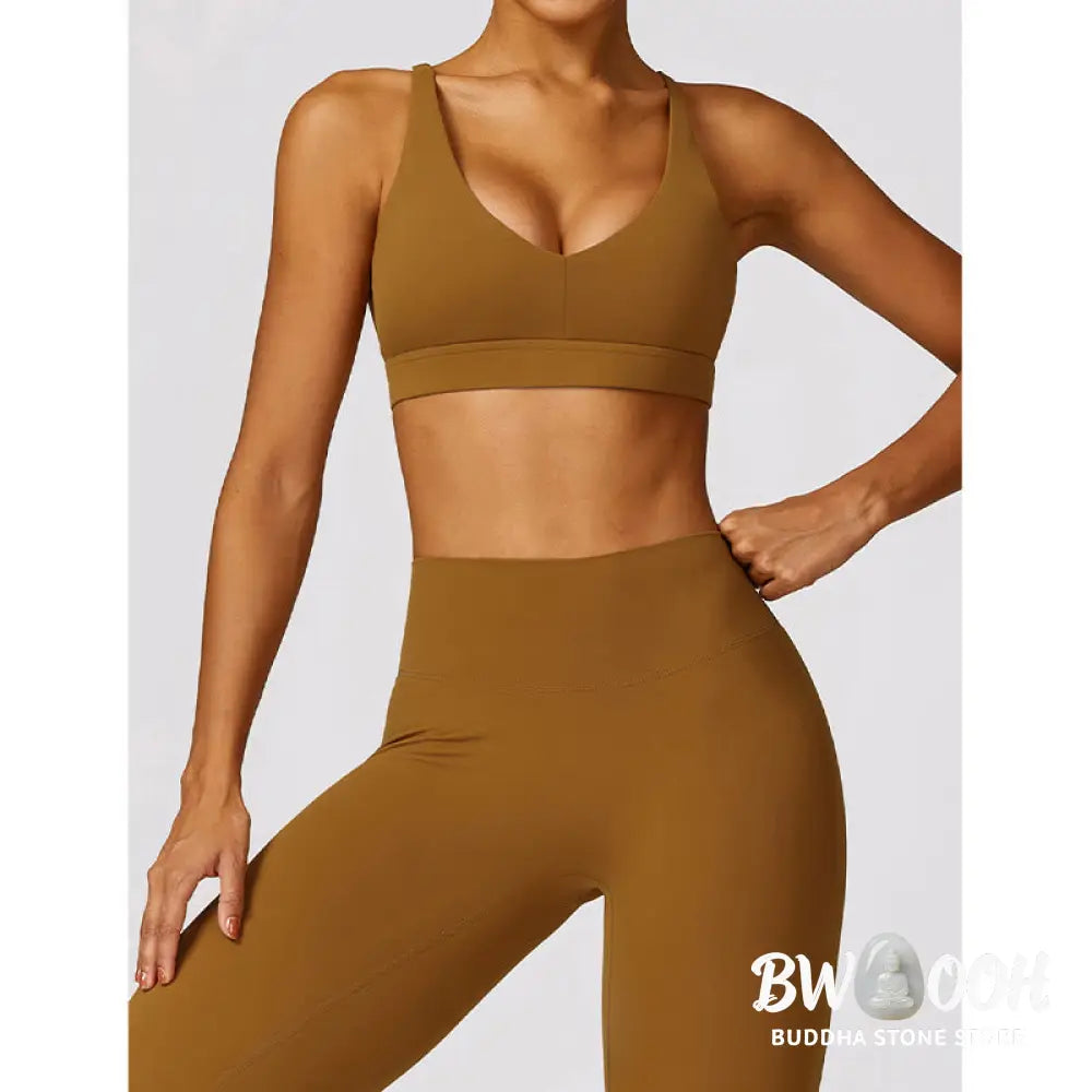 BWOOOH lotus print yoga pants - Gym Sports Yoga Backless Bra Crop Tank T